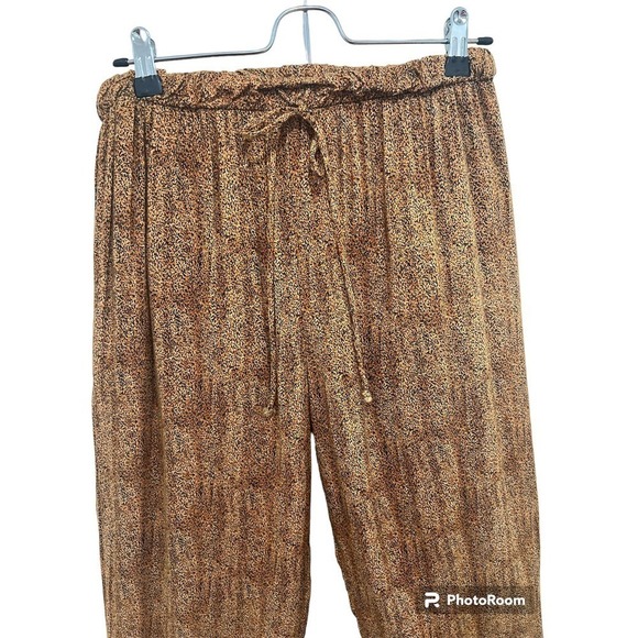 Vintage California Krush Boho Hippie 100% Rayon Pants M animal Print - Picture 4 of 8